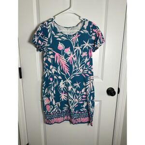 Lilly Pulitzer Womens Marah Dress Tidal Wave Sz S Teal Pink Rainforest Resort